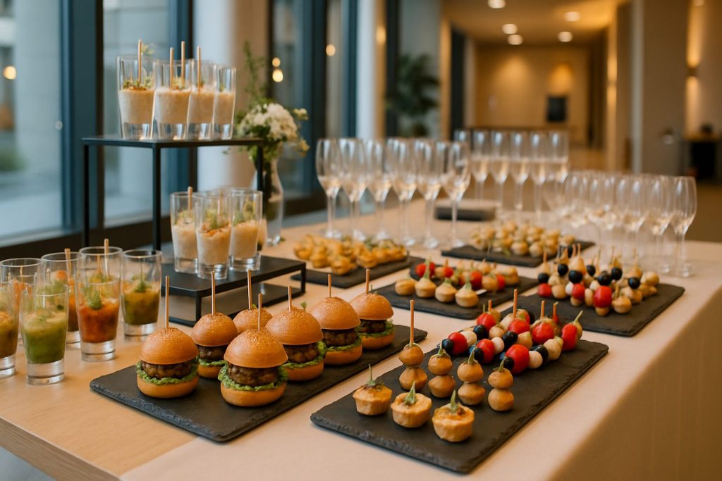 Table de buffet avec amuse-bouches et boissons OPTRAITEUR