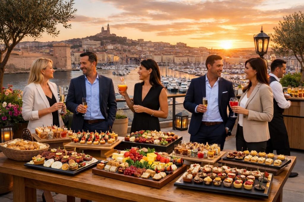 découvrez notre service de traiteur pour entreprise à marseille et organisez un cocktail réussi avec des plats savoureux, un service professionnel et une expérience mémorable.