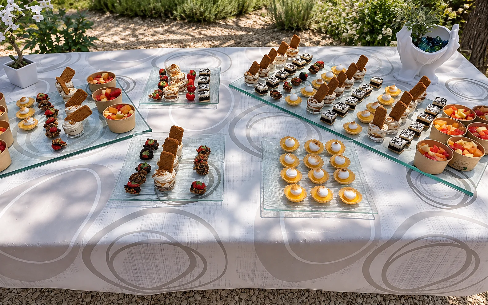 Particuliers 4 Buffet de mignardises au jardin pour un anniversaire en Provence